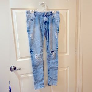 ZNZ Light Blue Ripped Jeggings